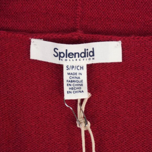 Splendid Tori Cashmere Cardigan with Pockets in Holly Red Size Small (NWT) - Picture 6 of 9